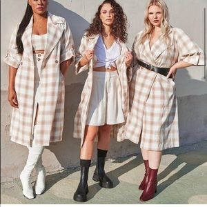 Cara Santana Plaid Trench Coat Dress